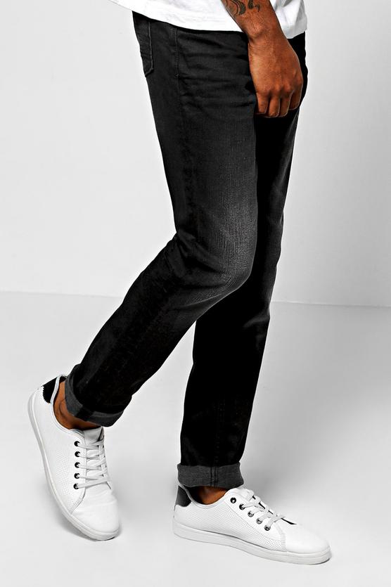 Skinny Fit Washed Black Fashion Jeans